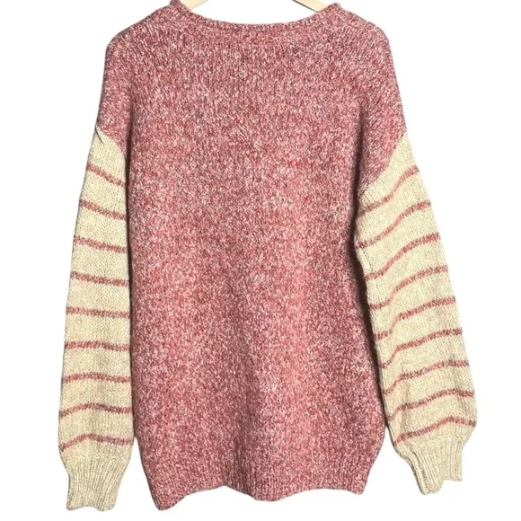 Pol ColorBlock Sweater Knit V-Neck Long Sleeves Size Small Oversized - Picture 3 of 5